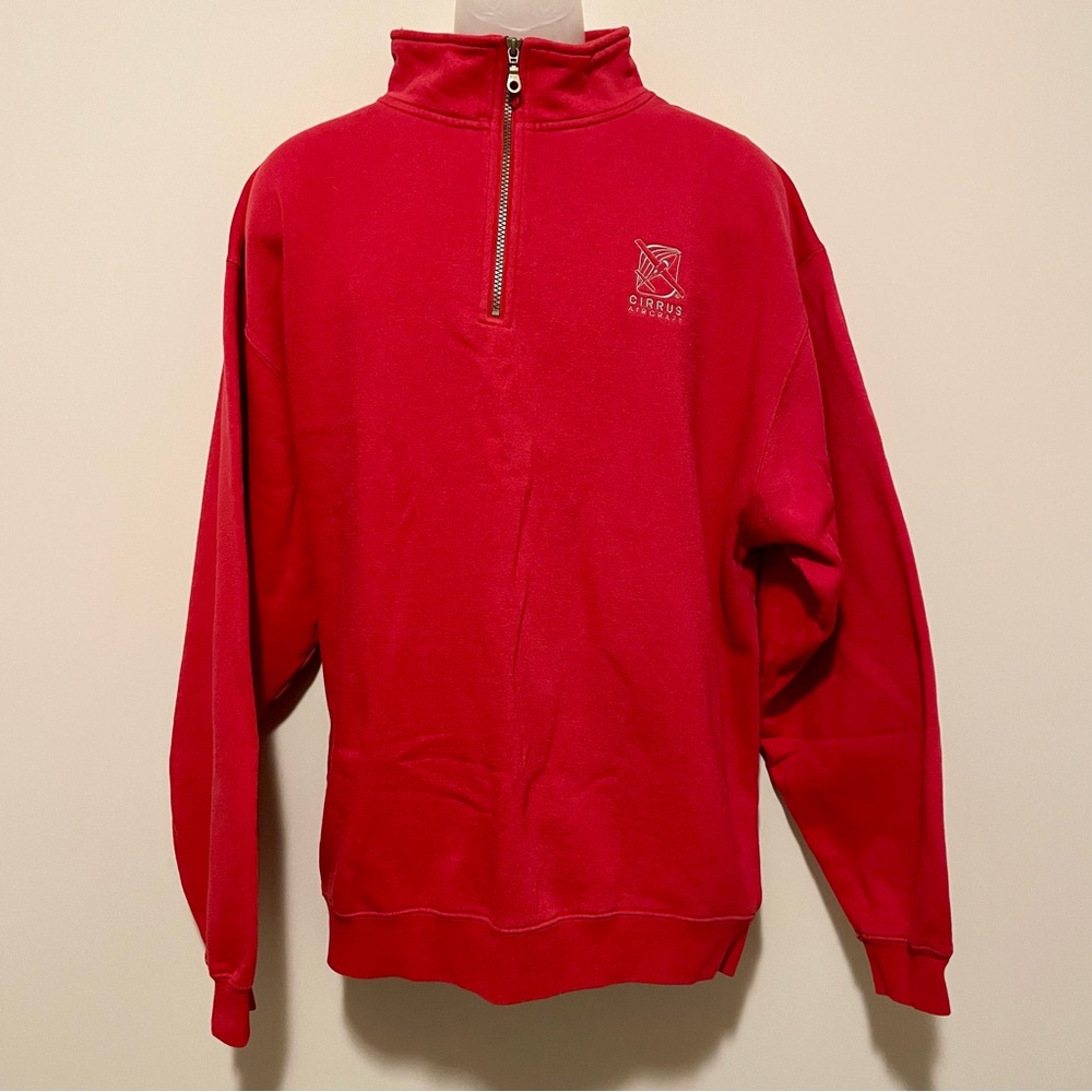 EUC | Men’s Sport-Tek Red Cirrus Aircraft 1/4 Zip Sweatshirt | Size 2XL